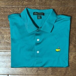 Masters Golf Amen Corner Mint Green Polo Shirt Size Large Pima Cotton